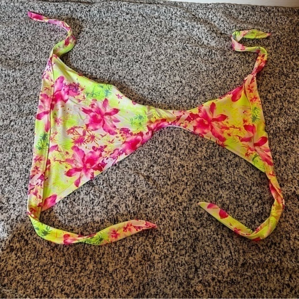 Bright Yellow and Pink Victorias Secret Medium Swimsuit Bottoms - Picture 6 of 6
